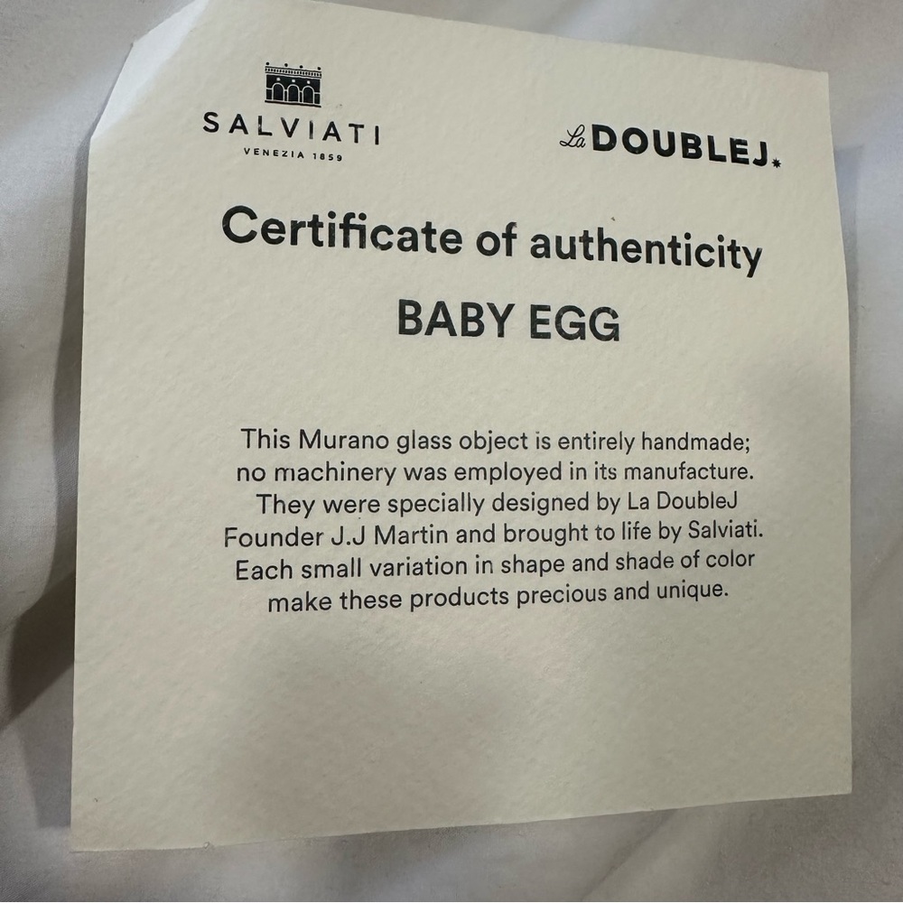 NEW in BOX LA DOUBLEJ Misty Rainbow Mix in Murano Glass Baby Egg Vase reg $195 - Picture 8 of 12
